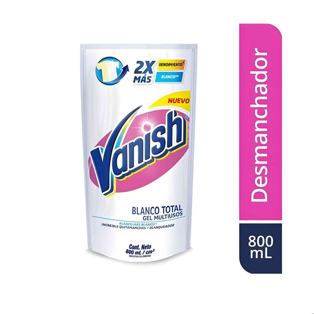 Quitamanchas Líquido Gel Multiuso Blanco Total 800ml Doypack - Vanish image number 0.0