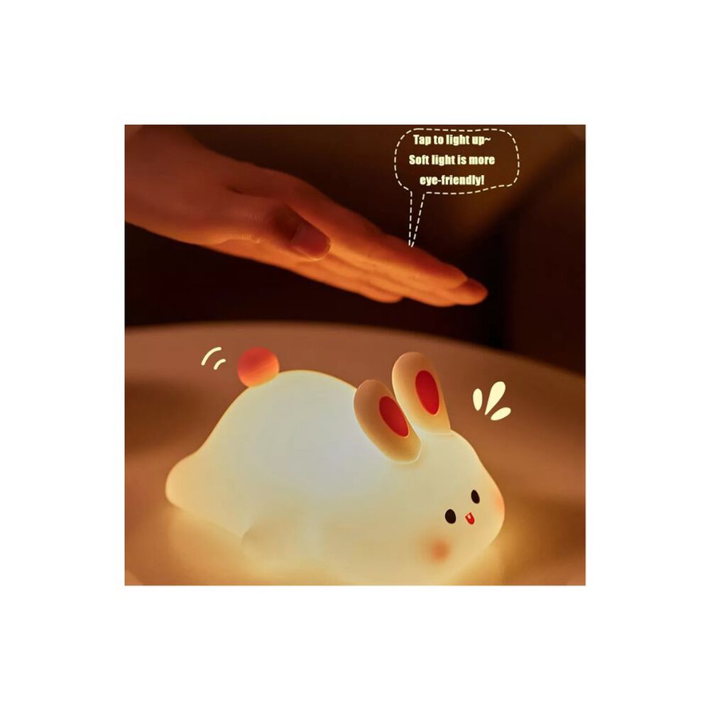 Lampara Velador Dise&ntilde;o De Conejo Recargable Portatil Con Sensor image number 1.0