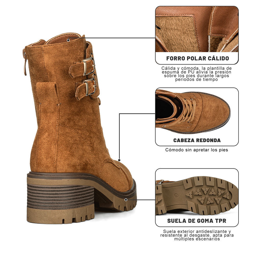 Botin Casual Mujer Tacon Grueso Vintage Weide Hx505 image number 8.0