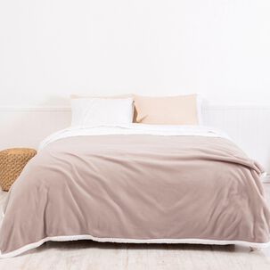 Frazada Polar-sherpa Lisa 2 Plazas Taupe