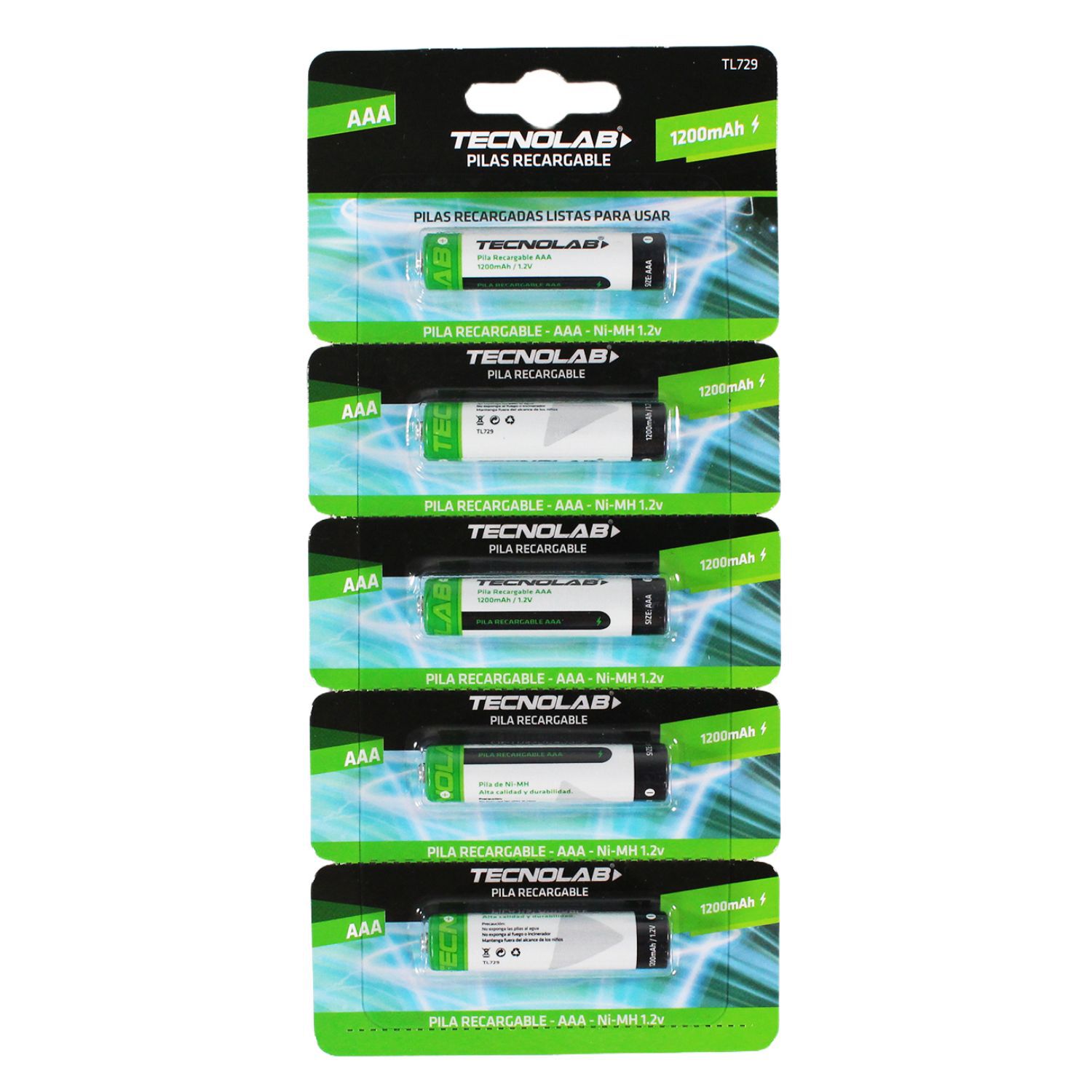 Pack 5 Pilas Aaa Recargables 1200mah - Ps image number 0.0
