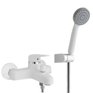 Monomando Llave Grifo Para Tina Ducha Modelo Padova Stretto Color Blanco