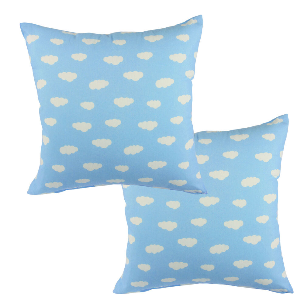 Set 2 Cojines Lona Estampada Nube Azul 50x50 image number 0.0