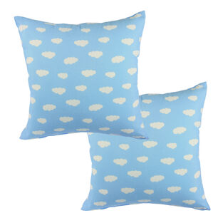 Set 2 Cojines Lona Estampada Nube Azul 50x50
