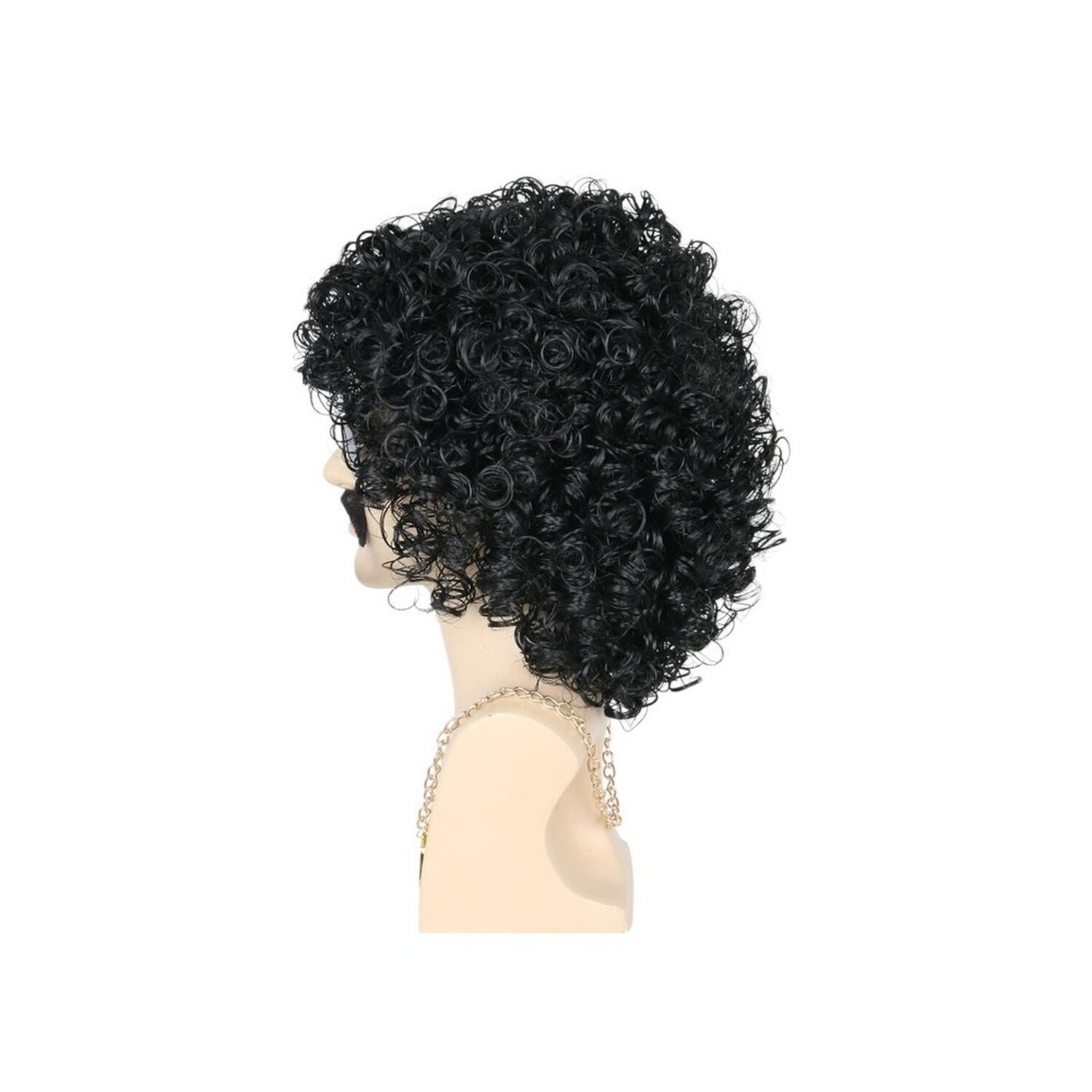 Set Disfraz Afro Retro Hombre A&ntilde;os 80 Onda Disco Pelo image number 2.0