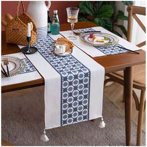 Camino De Mesa + Individuales Set De 7 Piezas 35x180cm Mod03