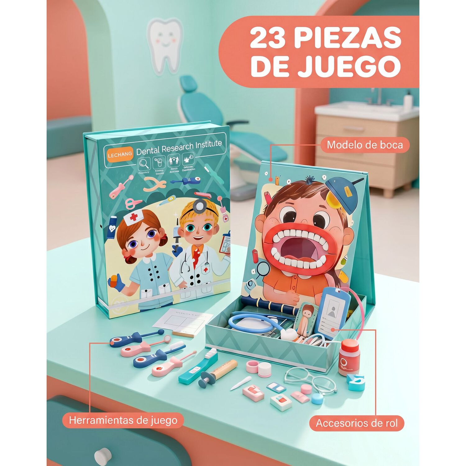 Set Juego De Roles Doctor- Dentista Juego Madera Ni&ntilde;os image number 17.0