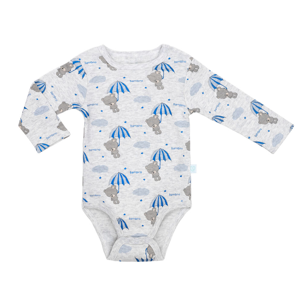 Set 2 Piezas Bodys Manga Larga Bambino Oso Celeste image number 2.0