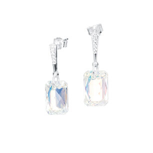 Aros Estefania Plata Italiana 925 Y Cristales Genuinos Aurora Boreal