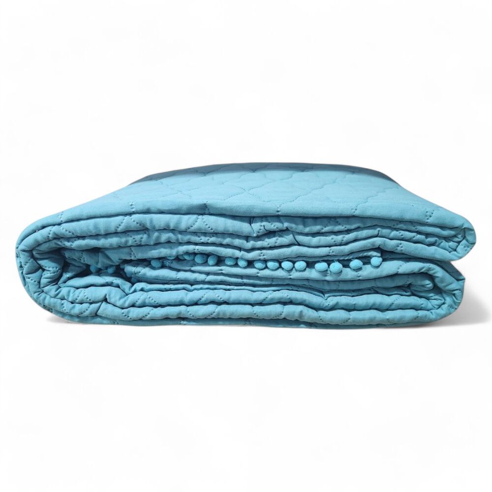 Cubrecama Quilt 2 Plazas Con Pompones De Algod&oacute;n 230cm X 250cm Color Negro Cap5 image number 2.0