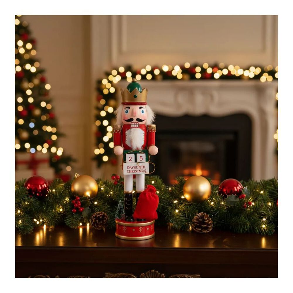 Cascanueces Con Calendario Blanco Adorno De Navidad 38 Cm image number 2.0