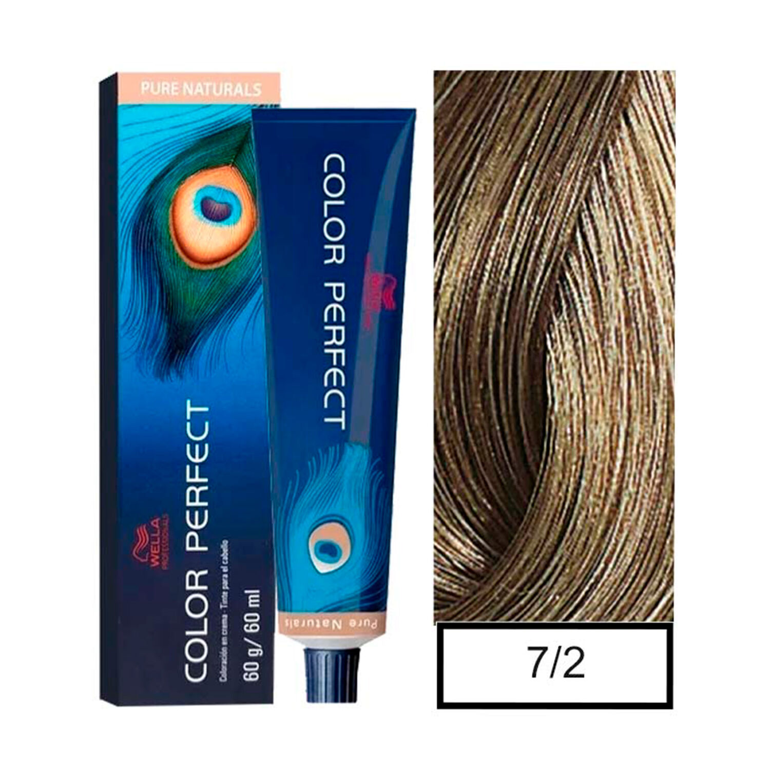 Wella - Tintura Permanente Color Perfect 7/2 Rubio Mediano Mate 60gr + Oxidante 20vol 60ml image number 0.0