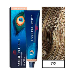 Wella - Tintura Permanente Color Perfect 7/2 Rubio Mediano Mate 60gr + Oxidante 20vol 60ml