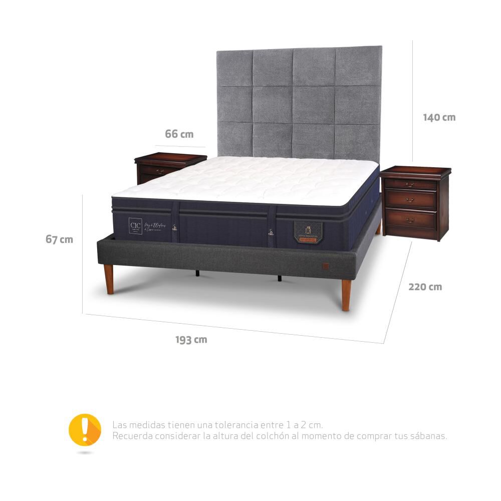 Cama Europea Cic Super Premium / King / Base Normal + Set De Maderas image number 12.0