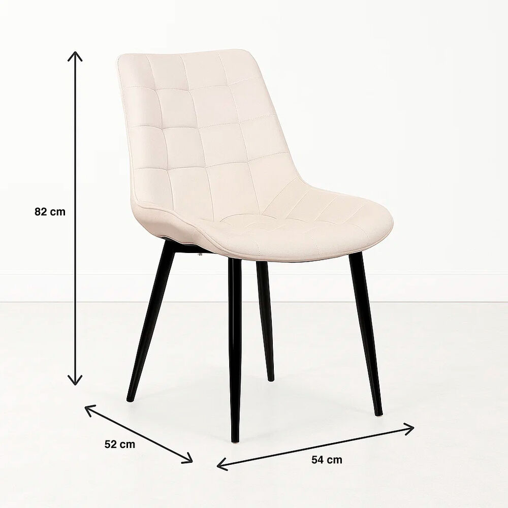Pack De 4 Sillas De Comedor Macron Acolchada Terciopelo - Beige image number 3.0