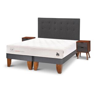 Cama Europea Cic Cocopedic / 2 Plazas / Base Dividida + Set De Maderas