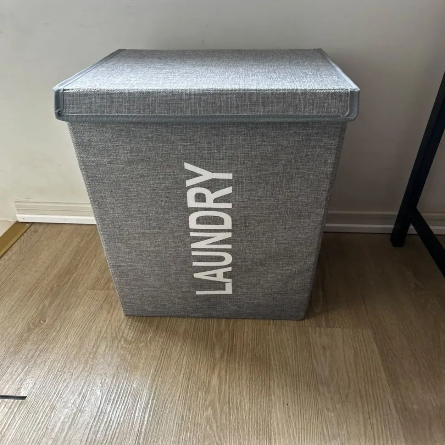 Canasto Organizador Para Ropa Laundry Gris Con Tapa image number 2.0