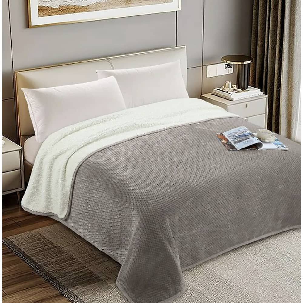 Manta Con Chiporro Sherpa Arredo Reversible Color Beige image number 0.0