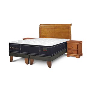 Cama Europea Cic Grand Premium / King / Base Dividida + Set De Maderas