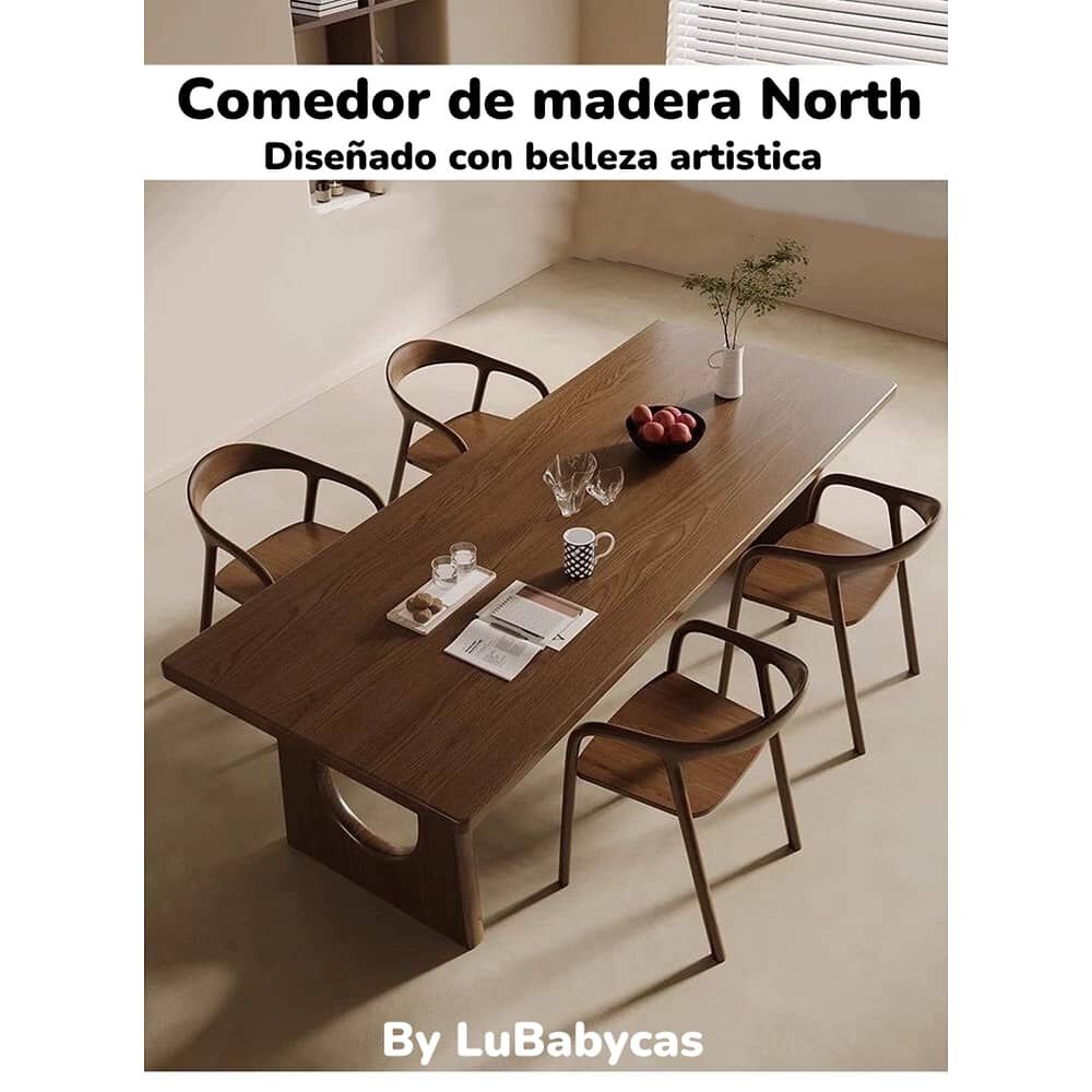 Comedor De Madera 160x80x70cm North By Lubabycas image number 4.0