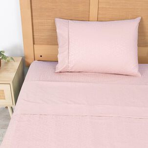 Sabana Plumetti Embossed 1.5 Plazas Rosado