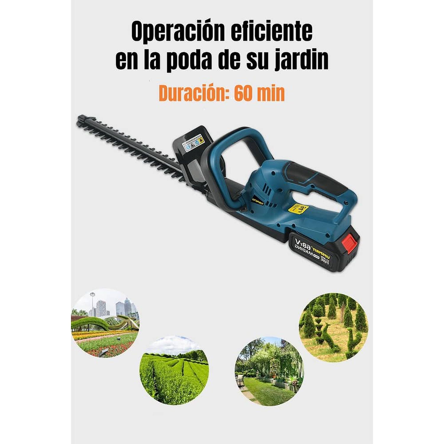 Cortasetos El&eacute;ctrico Inal&aacute;mbrico 18" 800w Con 2 Bater&iacute;as F03 image number 1.0