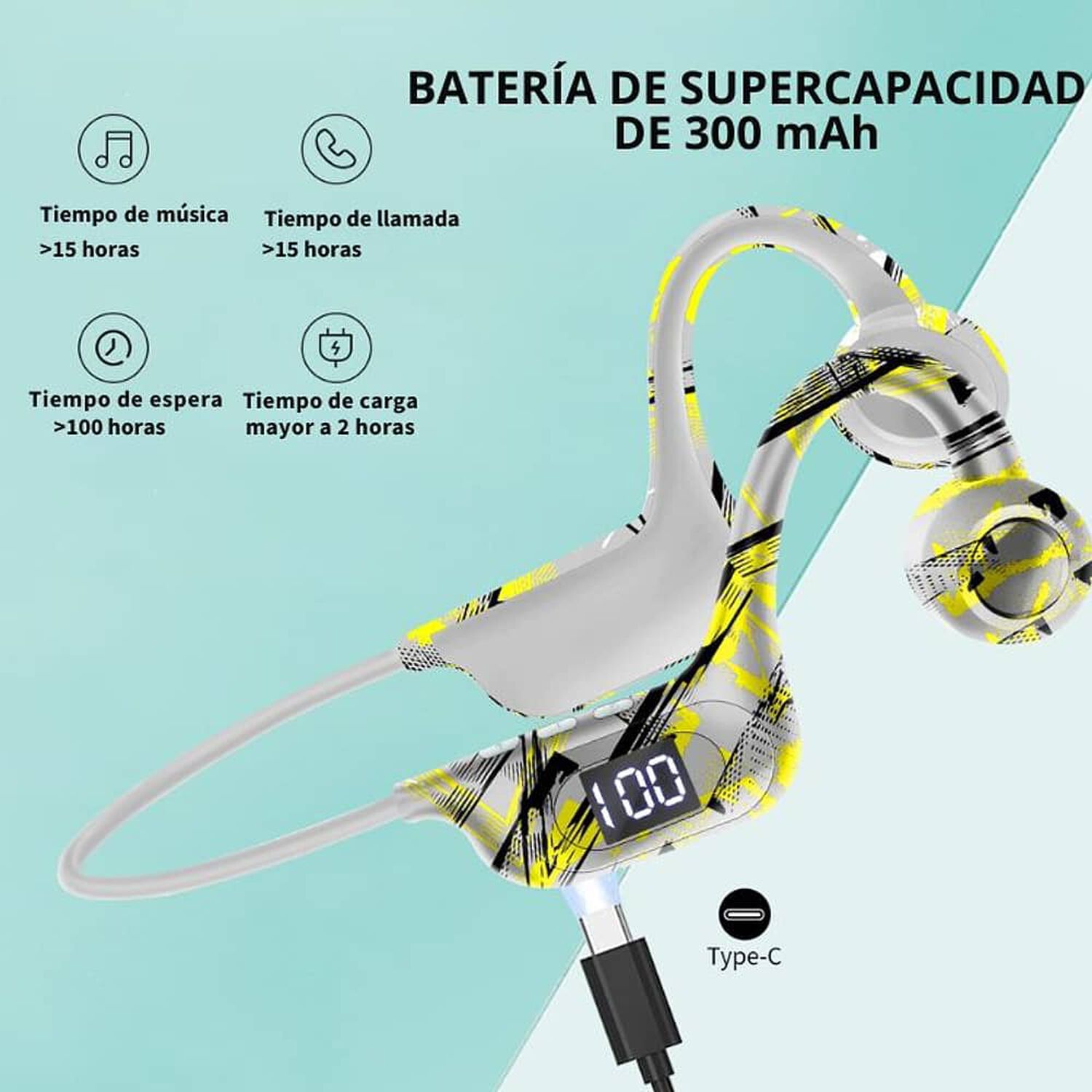 Aud&iacute;fonos Manos Libres Flexible Deportes Bluetooth image number 3.0