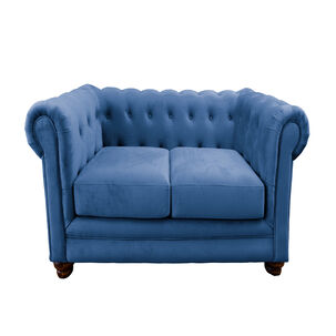 LATAM HOME Sofa Florencia 2 Cuerpos Tela Velvet Azul Petroleo