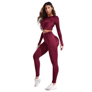 Conjunto Push Up Manga Larga Tiro Alto Sukha Burdeo