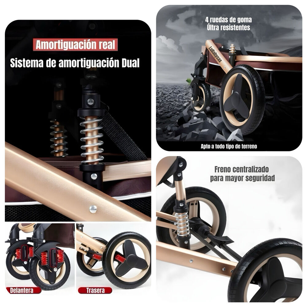Coche Travel System Con Accesorios Café Lubabycas image number 2.0