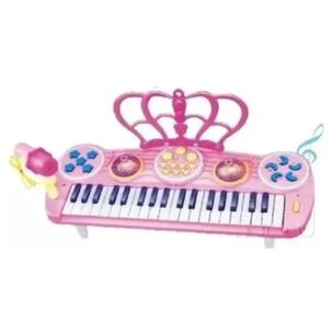 Juguete Piano Teclado Musical Con 37 Teclas Sonidos Rosado