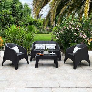 Juego Living Terraza Bai Familiar Chocolate 4 Personas