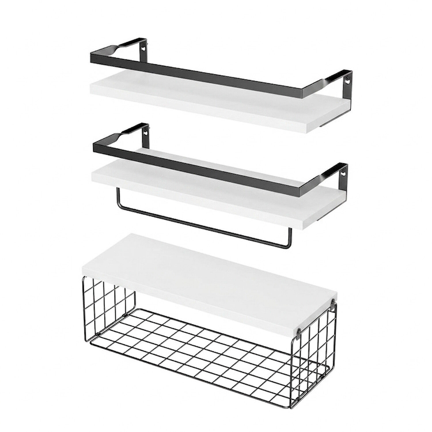 Repisas Decorativas Para Cocina, Ba&ntilde;o U Oficina 3 Piezas Multifunci&oacute;n image number 0.0