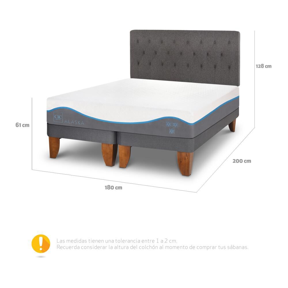 Cama Europea Cic Alaska / King / Base Dividida + Respaldo image number 2.0