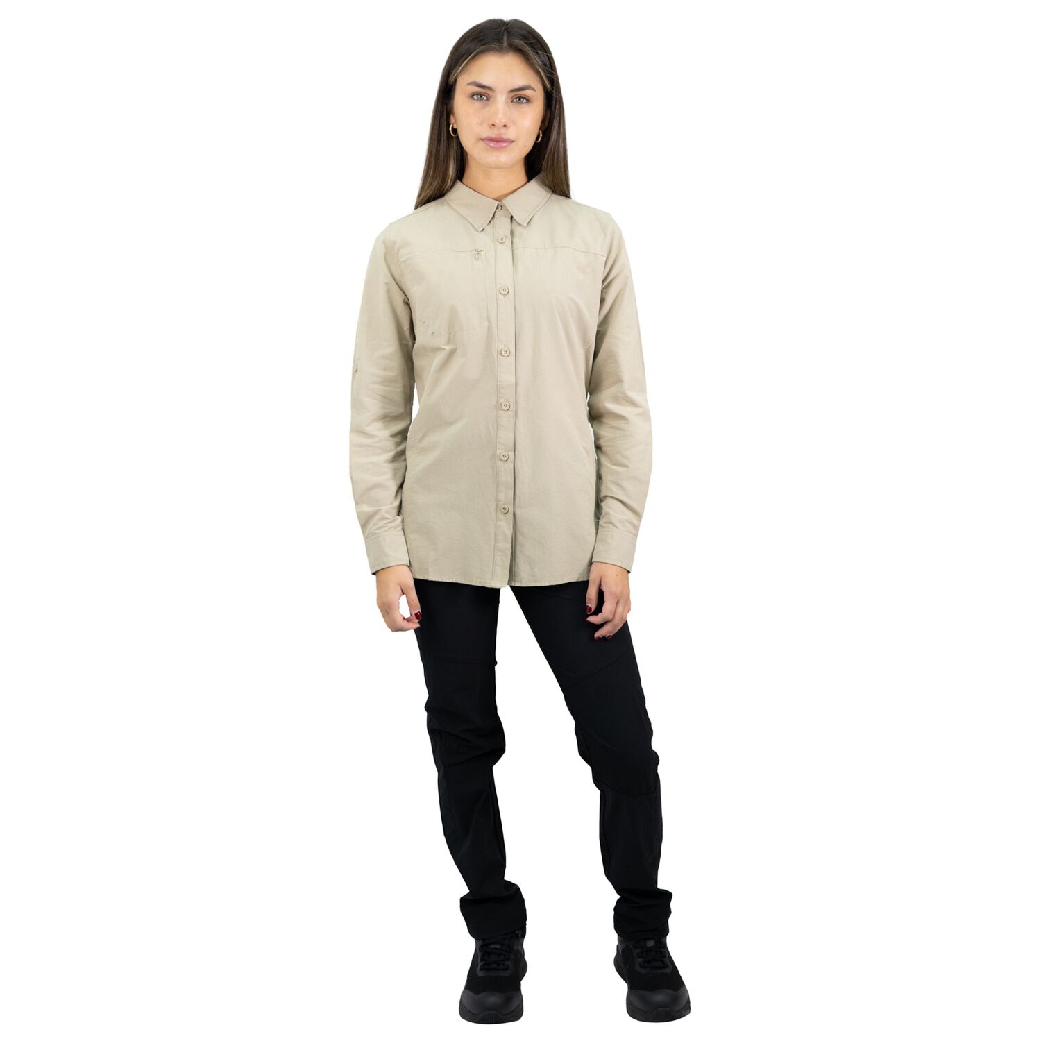 Camisa Hw Duck Dry Mujer Beige image number 4.0