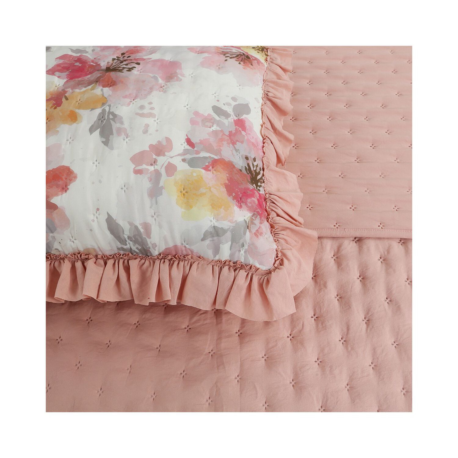 Quilt Andes Ruffles Rosa King image number 3.0