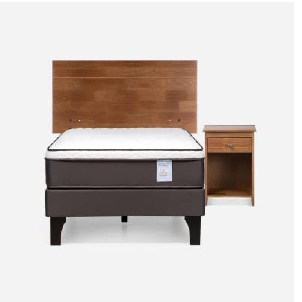 Cama Europea Rosen New Style 4 Plus / 1 Plaza / Base Normal + Set De Maderas Tabor Caramelo image number 8.0