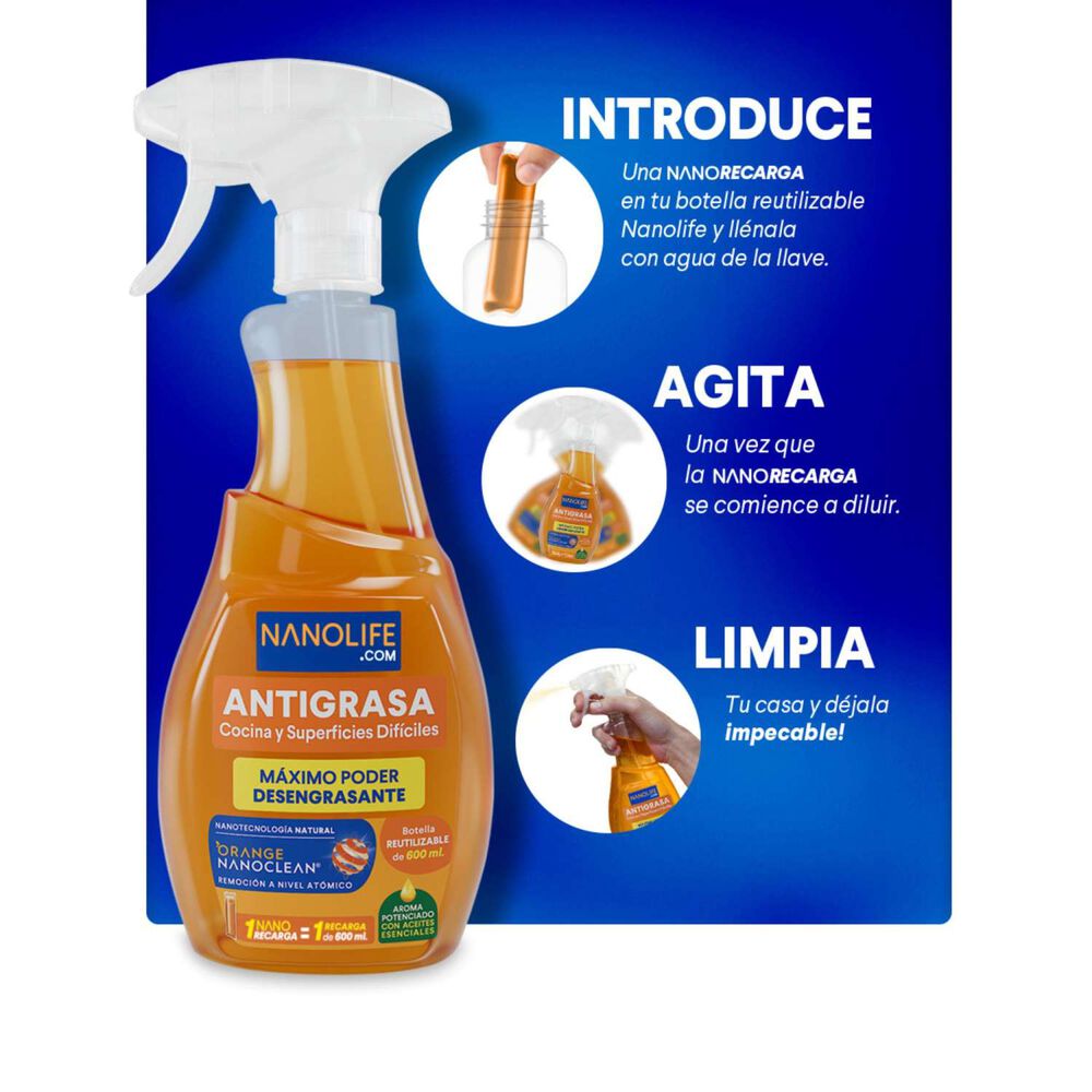 Antigrasas Recarga Rinde 600ml - Deysa Nanolife image number 3.0
