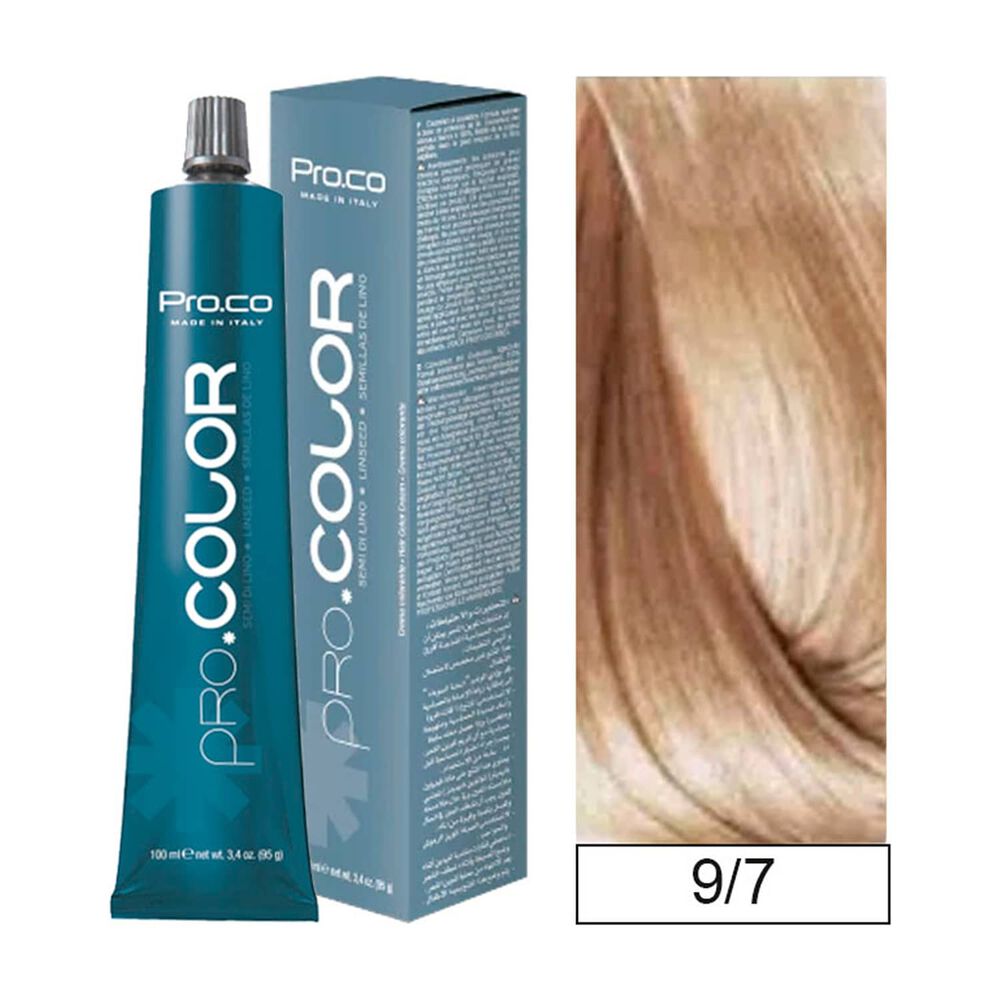 Pro.color - Tintura Permanente 9/7 Rubio Clarisimo Beige 100ml + Oxidante image number 0.0