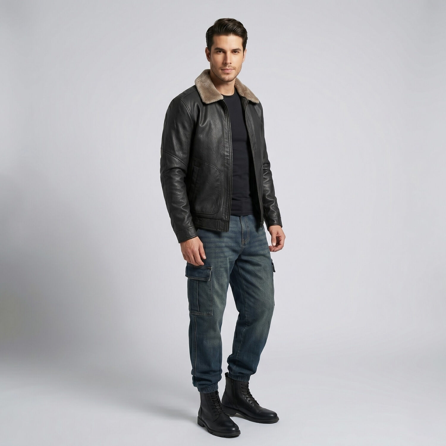 Chaqueta Ecocuero Soft Estonia Hombre image number 1.0
