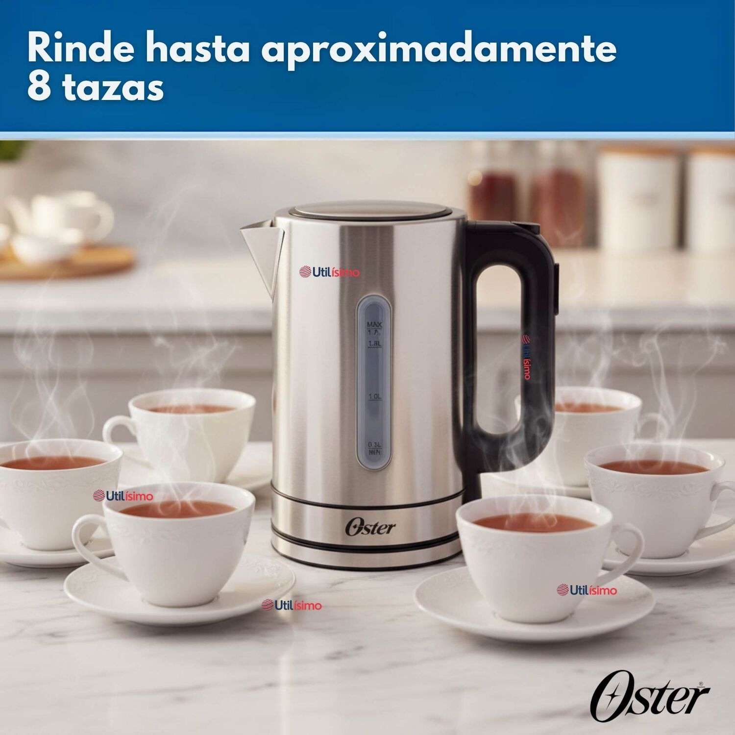 Hervidor El&eacute;ctrico Oster 1.7 Lt Control De Temperatura Bvstkt8970 image number 6.0
