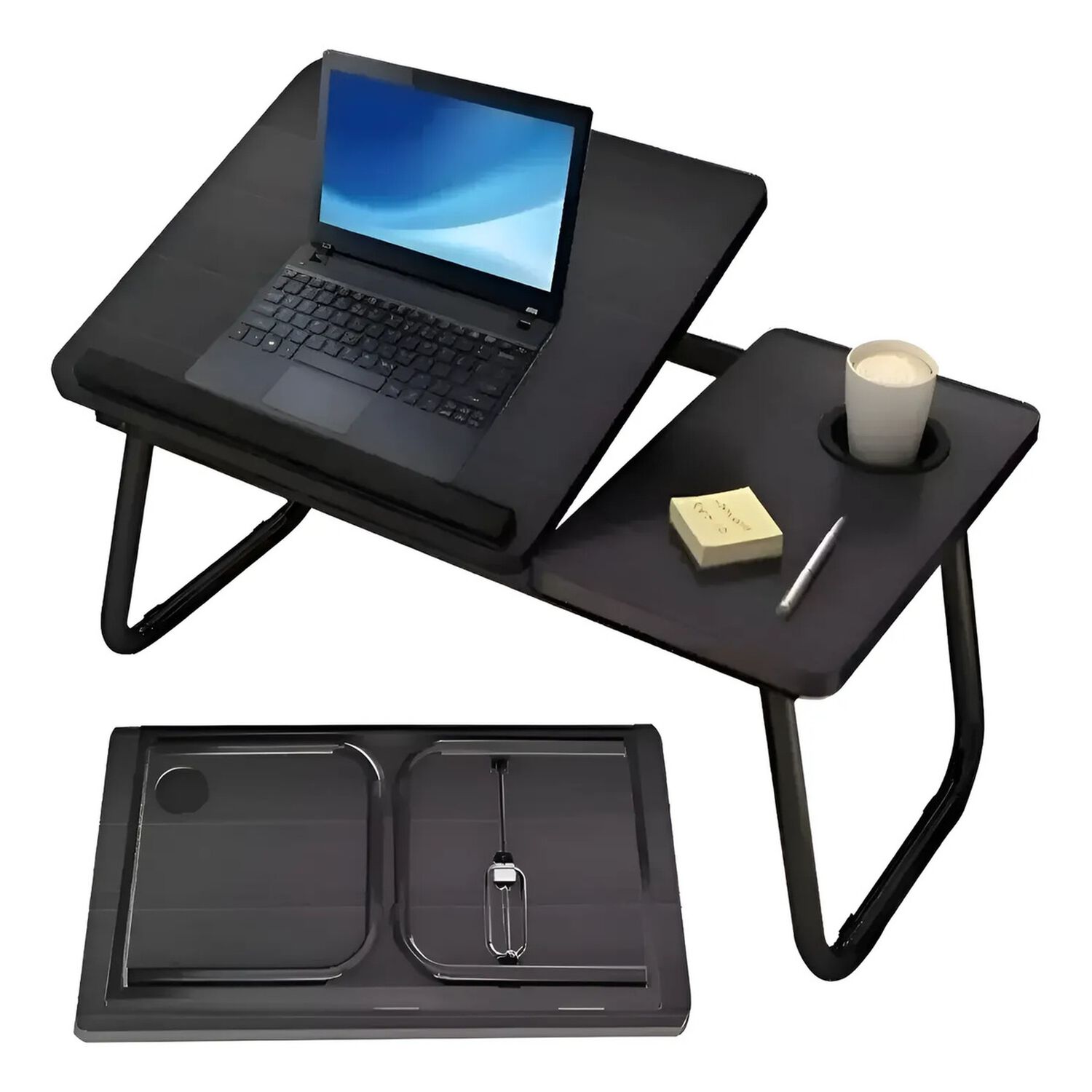 Mesa Plegable Elevable Notebook Para Cama O Sof&aacute; Negro image number 0.0