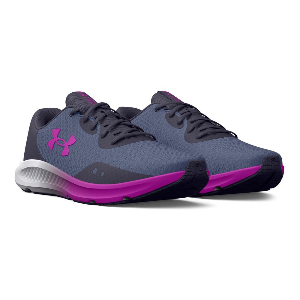 Zapatilla Running Under Armour Mujer Charged Pursuit Acero image number 4.0