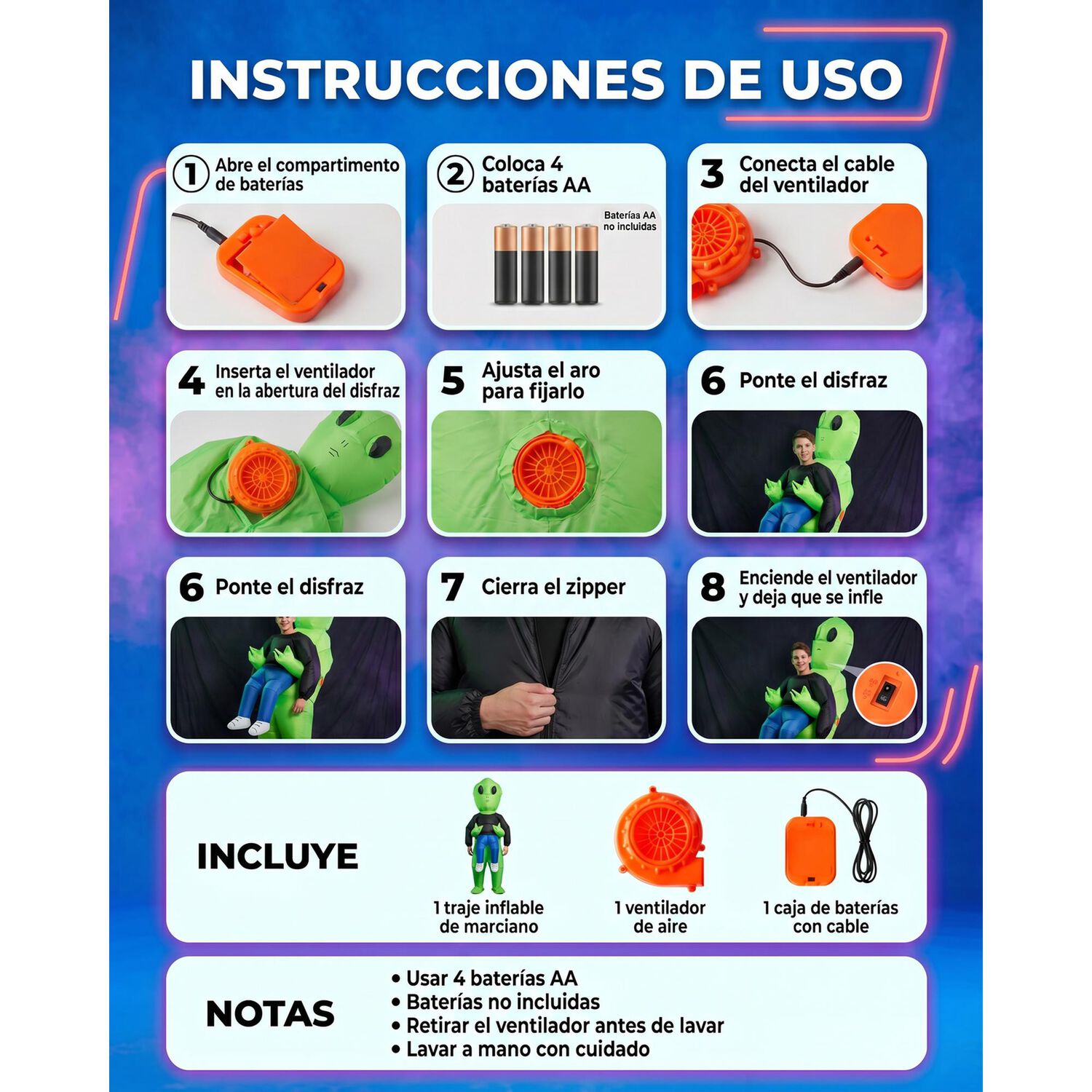 Disfraz Inflable Marciano Para Ni&ntilde;os image number 6.0