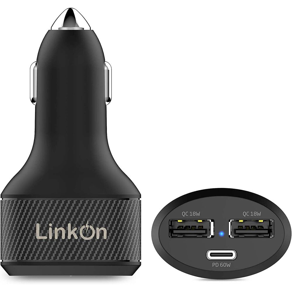 Linkon Cargador Para Auto Usb-c 84w Pd3.0 60w Y 18w Qc3 Negro image number 0.0