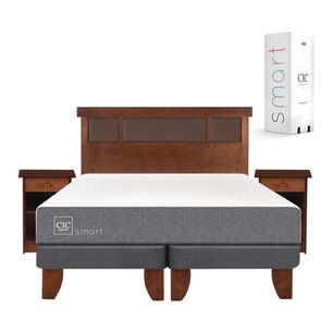 Cama Europea Cic Smart / 2 Plazas / Base Dividida + Set De Maderas