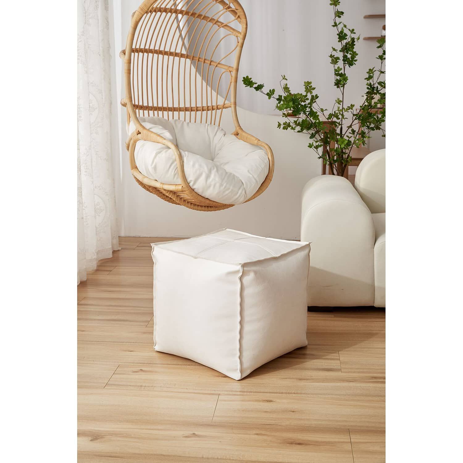 Set De 2 Pouf De Ecocuero Cuadrado 45x45cm image number 2.0