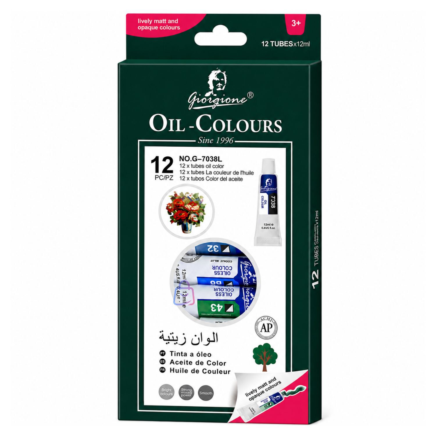 Pintura &Oacute;leo Set 12 Colores 12ml Para Lienzo - Ps image number 3.0