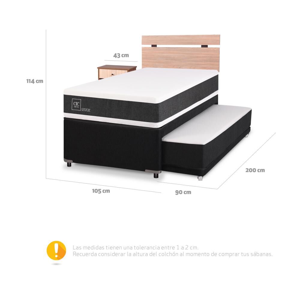 Divan Cic Ortopedic / 1.5 Plazas / Base Normal + Set De Maderas image number 2.0