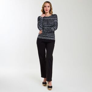 Sweater Full Print Manga Larga Cuello Redondo Mujer Geeps